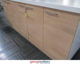 PR5633 - White/Woodgrain  Credenza - George Walkers Office Furniture Megastore