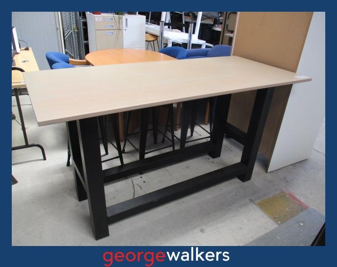 PR6563  Whitewashed Melteca  Bar Leaner Meeting Table