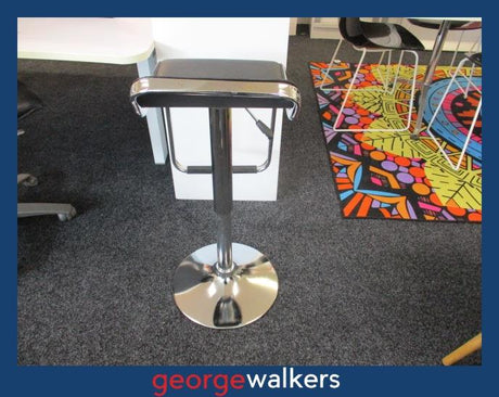 PR6192  Black & Chrome  Bar Stool - George Walkers Office Furniture Megastore
