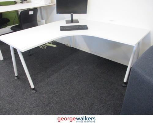PR5759  White  Corner Workstation - George Walkers Office Furniture Megastore
