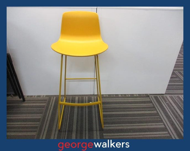 PR6280  Mustard UFL Barstool - Award Winning Enea Lotus Design - Original RRP $700 - George Walkers Office Furniture Megastore