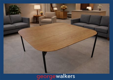 PR108 - NEW Black/Oak Coffee Table - George Walkers Office Furniture Megastore