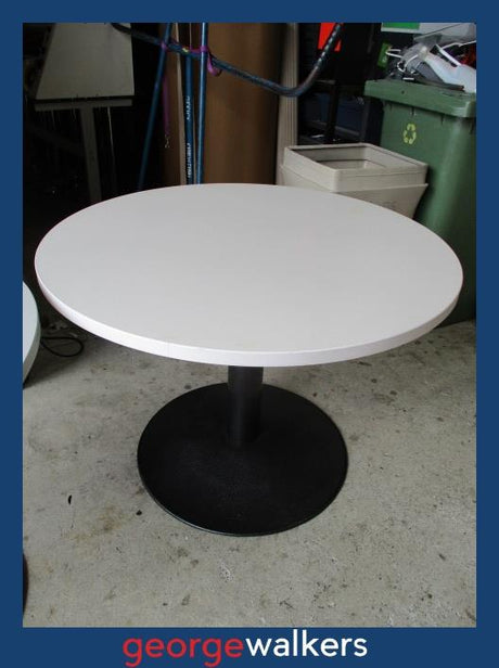 PR5527 - White  Round Table - George Walkers Office Furniture Megastore