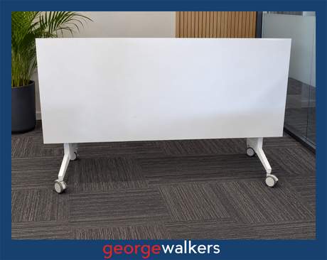 Flip table - Mobile meeting table - White - 1.8m - RRP $1,300+ - PR7036 - George Walkers Office Furniture Megastore
