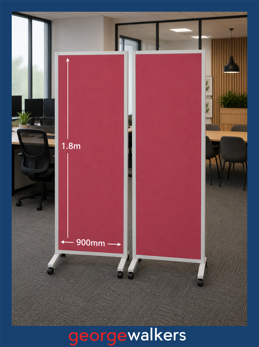 Partition - Mobile Display - 1800 x 900mm - Red - N80324