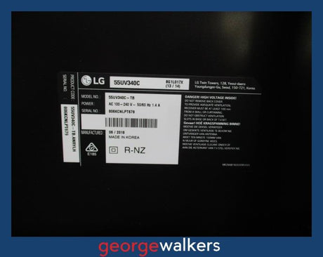 PR5996  Black LG 55" TV on Mobile Media Stand - George Walkers Office Furniture Megastore
