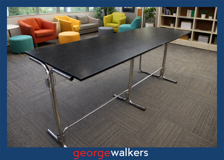 PR6182  Black  Melteca Bar Leaner Height Meeting Table - George Walkers Office Furniture Megastore