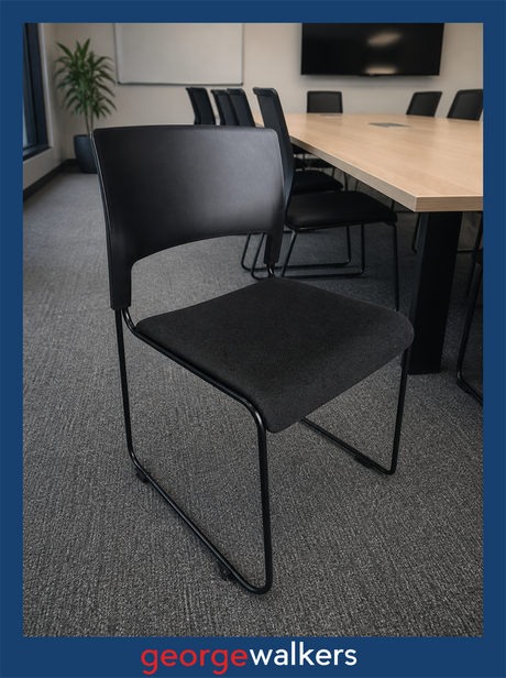 VL92  Black Eden Slim Reception Chair - George Walkers Office Furniture Megastore