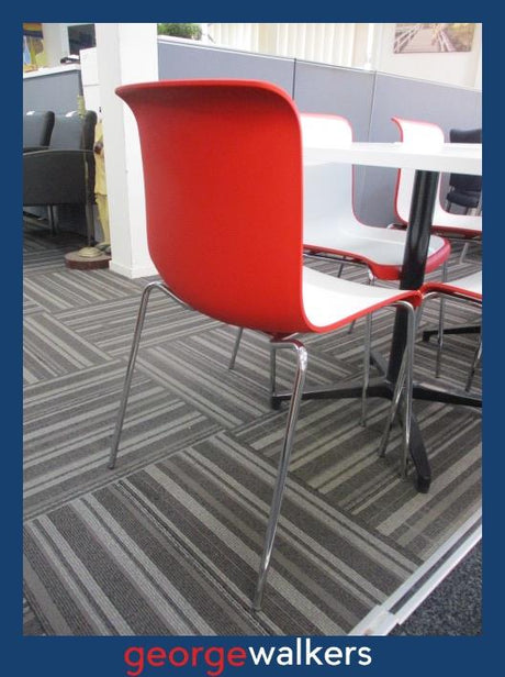 PR5189 - Red/White Stackable Chair - George Walkers Office Furniture Megastore