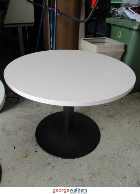 PR5527 - White  Round Table - George Walkers Office Furniture Megastore