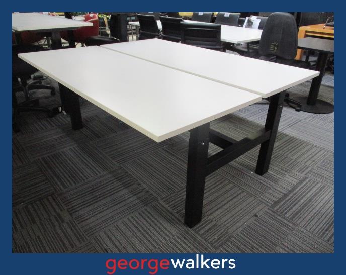 Desk - 2 person pod - Shared workstation - White/black - PR7048