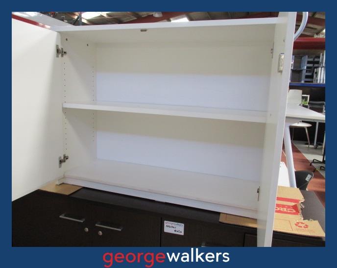 PR6349  White  2 Door Storage Cupboard - George Walkers Office Furniture Megastore