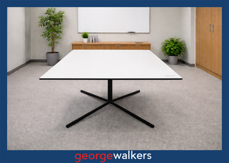 PR5954  White  Meeting Table - George Walkers Office Furniture Megastore