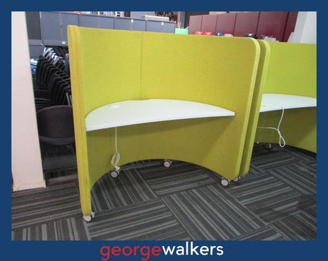 PR5727 - Lime Green PLN Group Privacy Pod Desk - George Walkers Office Furniture Megastore
