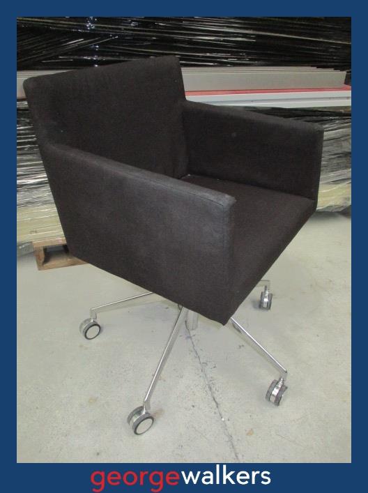 VL40    Upholstered Meeting Chair on Castors - George Walkers Office Furniture Megastore