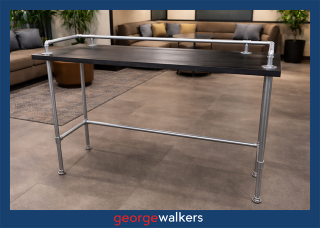 PR6669  Black Woodgrain  Bar Leaner Height Table - George Walkers Office Furniture Megastore