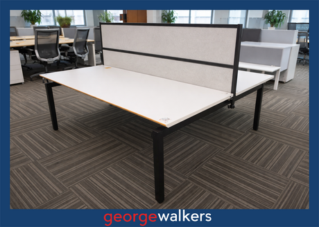 PR7890 - White/Wood Trim Pod System - George Walkers Office Furniture Megastore