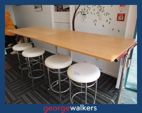 PR6183  Tawa  Melteca Bar Leaner Height Meeting Room Table - George Walkers Office Furniture Megastore
