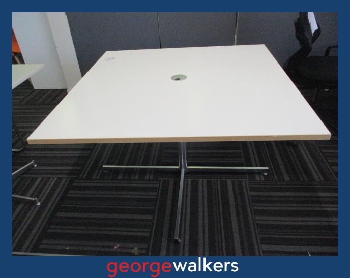 PR6660  White  Square Meeting Table 1.2M - George Walkers Office Furniture Megastore