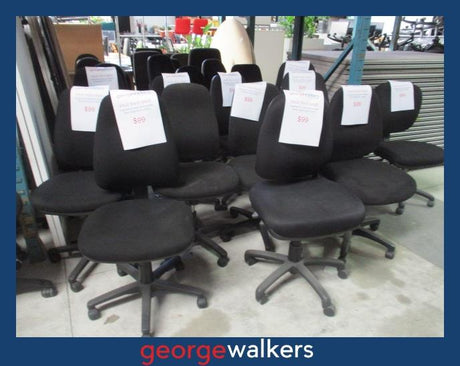 PR6704  Black  Office Chair Clearance - George Walkers Office Furniture Megastore