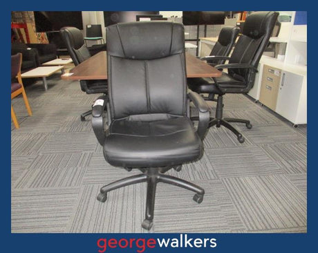 PR6245  Black  Leatherette Executive Chair - George Walkers Office Furniture Megastore