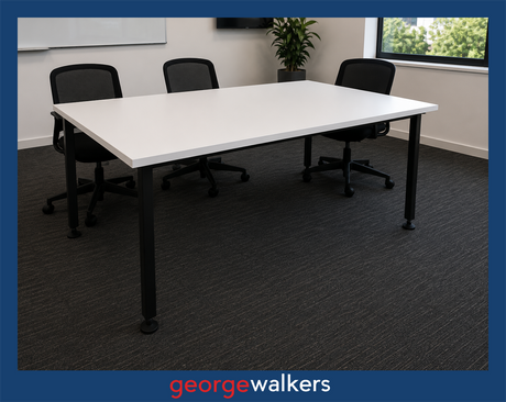 PR6767  White Melteca  Meeting Table 1.6M - George Walkers Office Furniture Megastore