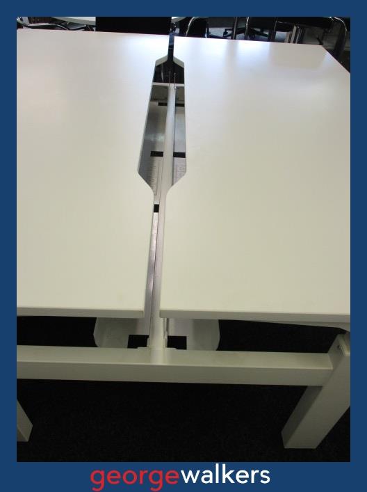 PR6355  White  2 Man Pod Desk - George Walkers Office Furniture Megastore