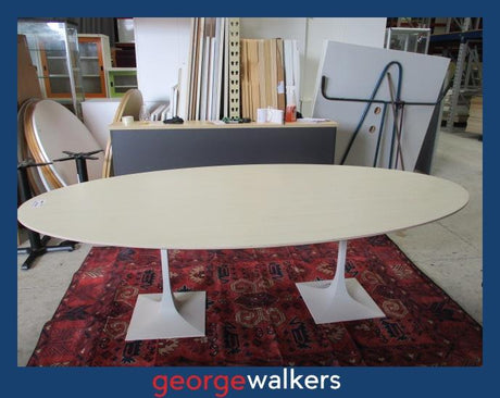 PR6268  Maple Gaber Oval Boardroom Meeting Table 1.8M - George Walkers Office Furniture Megastore