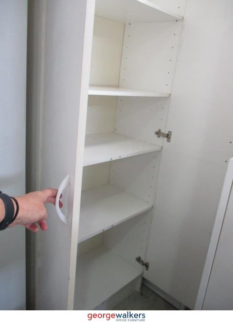 PR5795  White  Cupboard - George Walkers Office Furniture Megastore