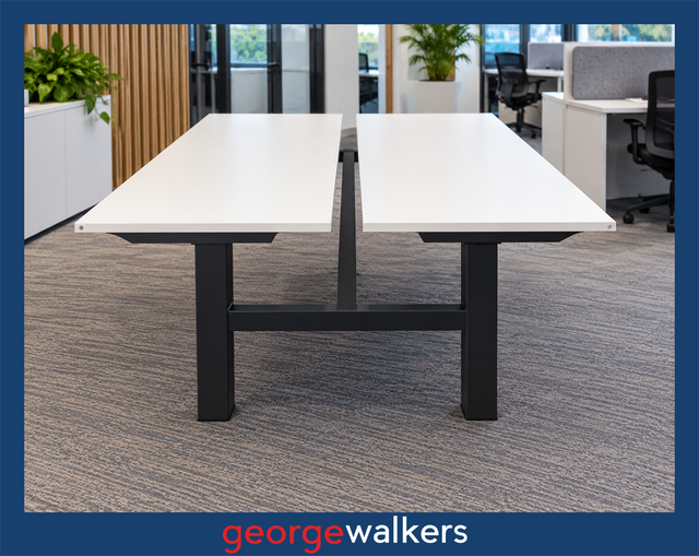 Desk - 2 person pod - Shared workstation - White/black - PR7048 - George Walkers Office Furniture Megastore