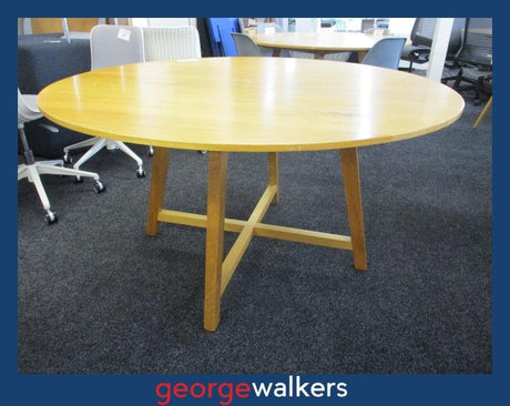 PR5786  Woodgrain  Round Meeting Table - George Walkers Office Furniture Megastore