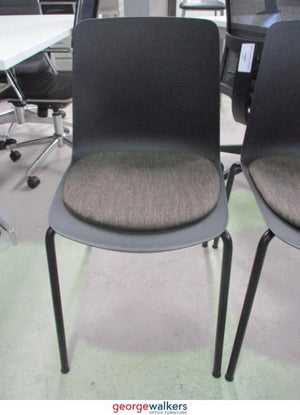 Reception Chair - Padded Seat - Christoph Jenni - Black Graphite - 500 x 500 x 800mm