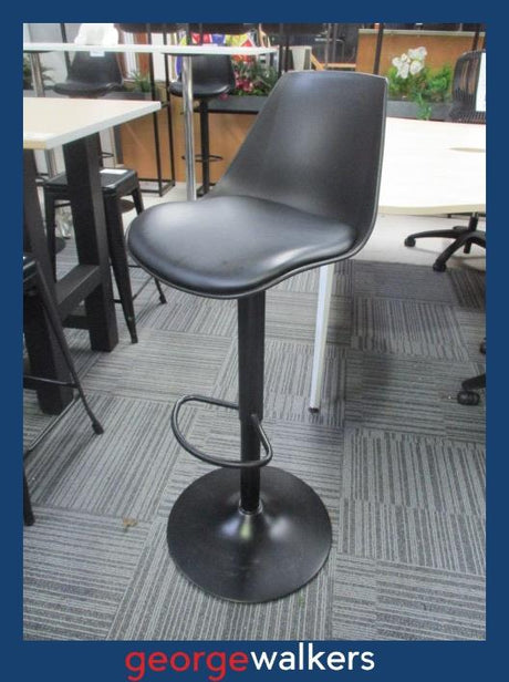 PR6644  Black  Modern Barstool (Gas Lift) - George Walkers Office Furniture Megastore