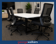 BOARDROOM TABLE – BLACK STEEL FRAME – WHITE TOP – 2.4M – PR6864 - George Walkers Office Furniture Megastore