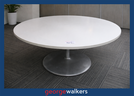 PR6689  Grey Stripe  Round Meeting Table 1500mm - George Walkers Office Furniture Megastore
