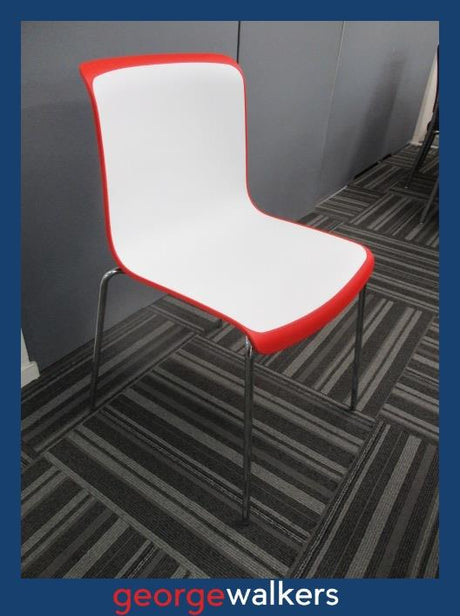 PR5189 - Red/White Stackable Chair - George Walkers Office Furniture Megastore