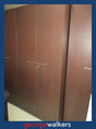 PR6332  Chocolate Woodgrain  Melteca Tall Cupboard - George Walkers Office Furniture Megastore