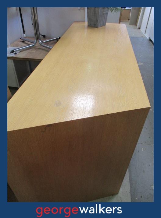 PR5877  Oak Woodgrain  Veneer Reception Counter - George Walkers Office Furniture Megastore