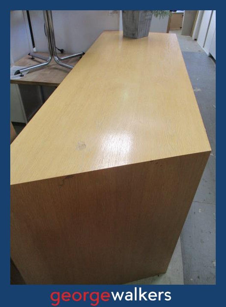 PR5877  Oak Woodgrain  Veneer Reception Counter - George Walkers Office Furniture Megastore