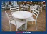 PR6566  White  Cafe Table & Chair Set - George Walkers Office Furniture Megastore