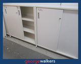 PR5785  White  Double Storage Cupboard - George Walkers Office Furniture Megastore