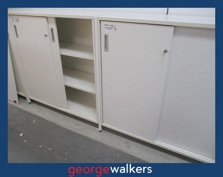 PR5785  White  Double Storage Cupboard - George Walkers Office Furniture Megastore