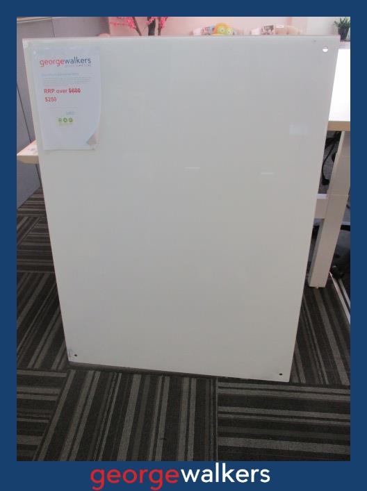WHITEBOARD GLASS 1200 x 900MM WALL MOUNT