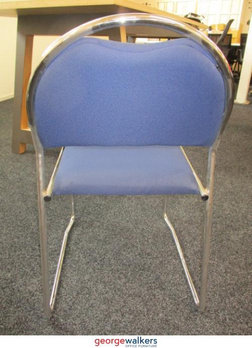 Chair - Reception Chair - Padded Seat - Blue/Chrome