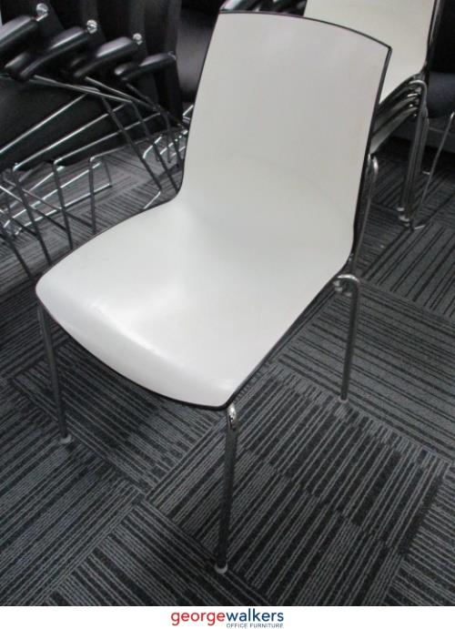 PR5523 - Black/White  Stackable Chair - George Walkers Office Furniture Megastore