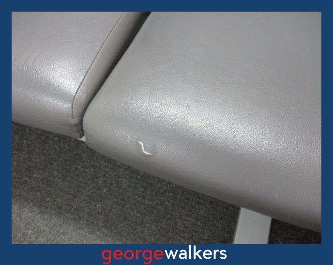 PR6086  Grey  Vinyl Bank of 4 Waiting Room Chairs - George Walkers Office Furniture Megastore