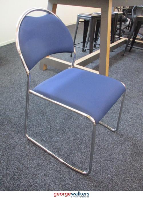 Reception Chair Padded Seat Blue