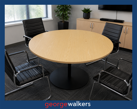MEETING TABLE – 1200 ROUND – COMMERCIAL – WOODGRAIN – PR6809 - George Walkers Office Furniture Megastore