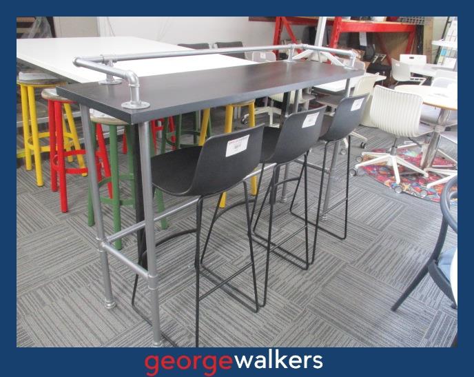 PR6669  Black Woodgrain  Bar Leaner Height Table - George Walkers Office Furniture Megastore