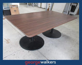 PR6219  Walnut  Boardroom Meeting Table - Dark Melteca with Metal Pedestal Bases - George Walkers Office Furniture Megastore